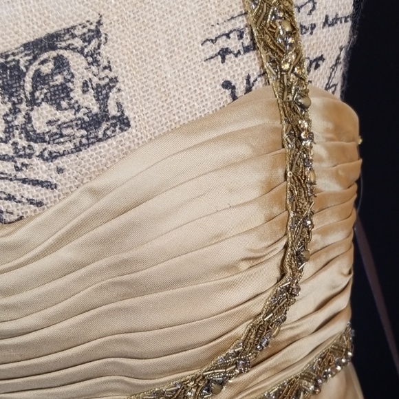 Chris Kole Couture silk gold gown style 4473 sz 6 - Picture 6 of 8